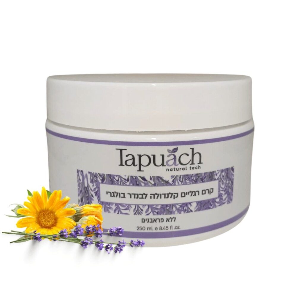 קרם רגליים Tapuch בלבנדר בולגרי טיפול ארומתרפי לרגליים קרם רגליים מרגיע לבנדר בולגרי לרגליים טיפוח כפות רגליים בלבנדר