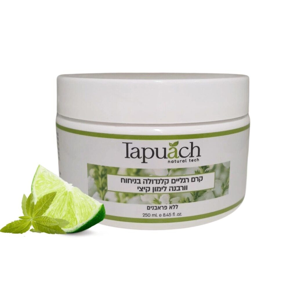 קרם רגליים Tapuch בוורבנה לימון קרם רגליים קיצי מרענן טיפול ברגליים עייפות בקיץ וורבנה ולימון לרגליים קרם רגליים מרענן לקיץ
