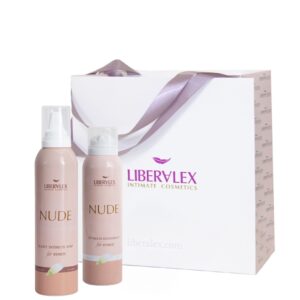 מארז ניקוי אינטימי נטול בושם Nude-fresh של ליברלקס – קצף שטיפה ודאודורנט אינטימי על רקע חלק