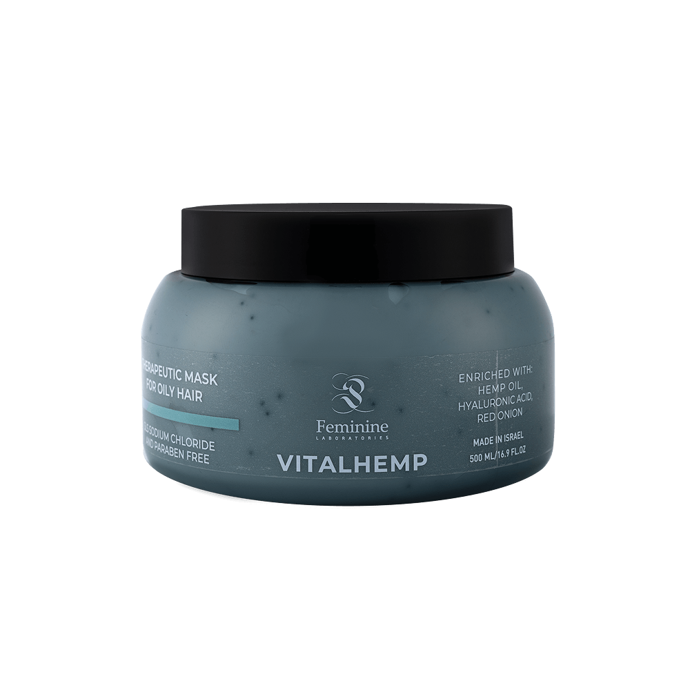 מסכת שיער Feminine VITALHEMP בצנצנת, 500 מ״ל