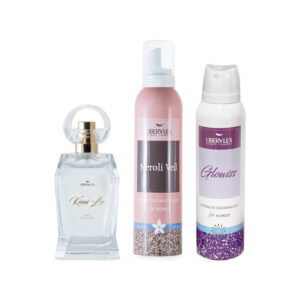 מארז Joy של Liberalex – Kimi Lu – בושם גוף לאישה, Neroli Veil – קצף שטיפה אינטימי, Glowiss – דאודורנט אינטימי לאישה