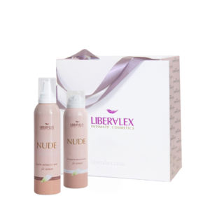 מארז ניקוי אינטימי נטול בושם Nude-fresh של ליברלקס – קצף שטיפה ודאודורנט אינטימי על רקע חלק