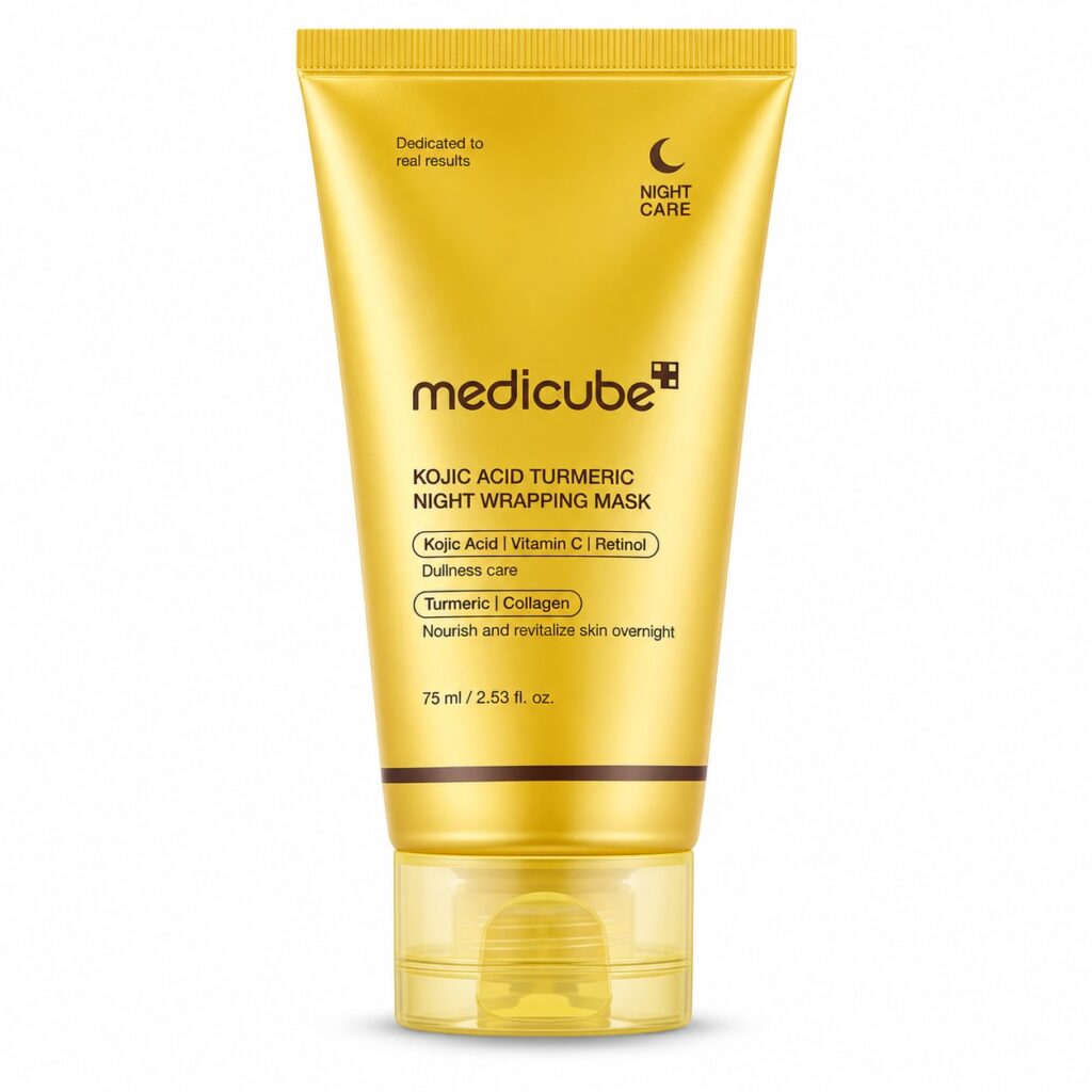 מסכת לילה Medicube Kojic Acid Turmeric 75 מ״ל על רקע לבן
