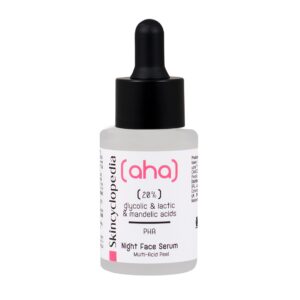 Skincyclopedia – סרום פנים לקילוף לילי עם 20% חומצות AHA (חומצה לקטית, גליקולית, מנדלית) וחומצות פוליהידרוקסיות 30 מ"ל